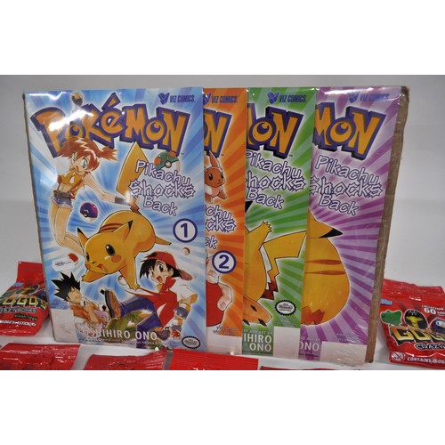 67 - Viz Comics 1999 Pokemon Pikachu Shocks Back no. 1-4 still in protective cellophane, together with a ... 