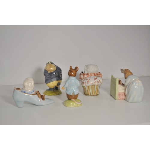 11 - Royal Albert/Beswick Beatrix Potter figures to include; Tommy Brock Peter in Bed, Old Woman in Shoe,... 