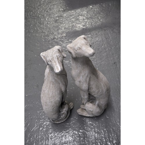 127 - Pair of garden ornaments of whippets