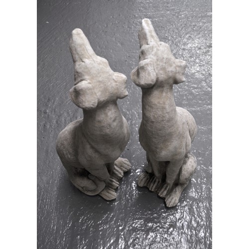 127 - Pair of garden ornaments of whippets