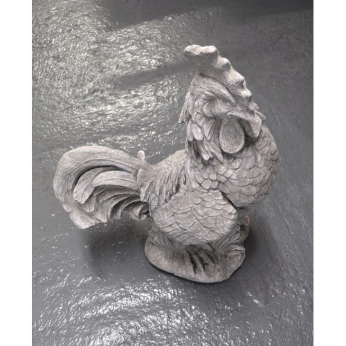 128 - Large garden ornament of large Cockerel, approx height 67cm