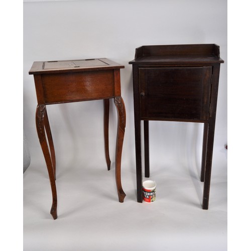 111 - Victorian pot cupboard together with one other table with lift up lid revealing storage area