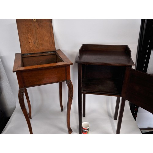 111 - Victorian pot cupboard together with one other table with lift up lid revealing storage area