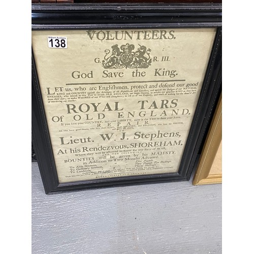 138 - x2 framed Naval recruitment posters