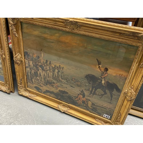 140 - x2  framed prints of Battle  scenes in matching ornate frames, Approx overall size of frame L80 x H6... 