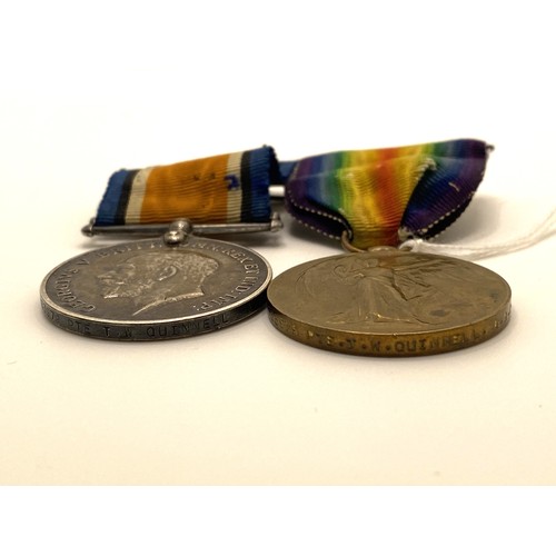 131A - Pair of WWI medals, attributed to M2-133979 PTE.T.W.QUINNELL. A.S.C