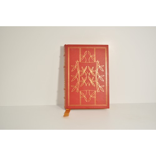 36 - Leather bound book by Franklin Library entitled 'Rabbit Run' by John Updike, inside leaf is signed b... 