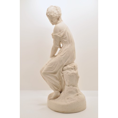 96 - A DILETTANTI CAST STONE FIGURE OF 'SCENT', moulded maker's marks verso and inset medallion to base, ... 