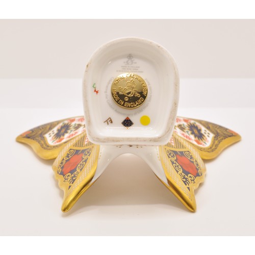 97 - A Royal Crown Derby paperweight, Old Imari  Butterfly, celebrating the Golden Anniversary of Old Ima... 