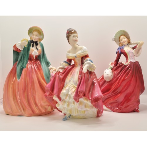 101 - x3 Royal Doulton figures -  Lady Charmian, Autumn Breezes and Southern Belle