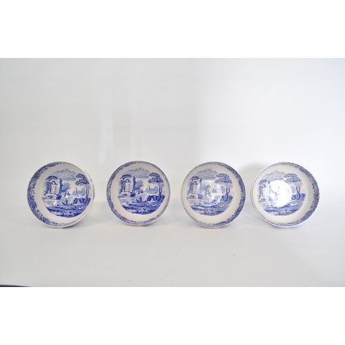 107 - x4 large Spode Italian blue and white bowls with decorative design to both inside and outside, appro... 