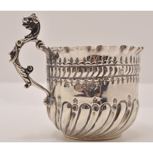 136 - Antique silver items consisting decorative cup hallmarked London by James Wakely & Frank Wheeler, ap... 