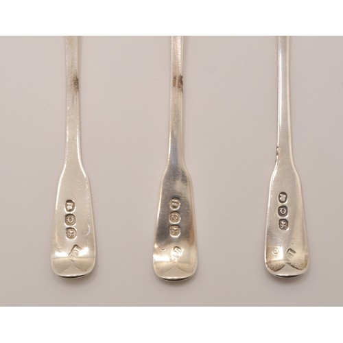 139 - Georgian Silver teaspoons, x6 hallmarked maker stamp IL (John Lias), approx gross combined weight 91... 