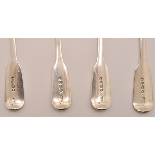 141 - x5 Victorian Silver tea spoons, hallmarked London, makers Elizabeth Eaton, c.1849-1850 stamped with ... 