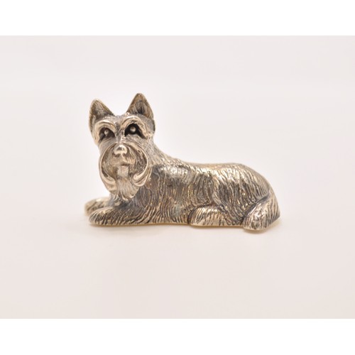 142 - Well cast silver dog figure (terrier) stamped 925 sterling