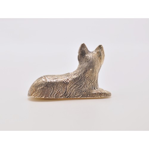 142 - Well cast silver dog figure (terrier) stamped 925 sterling