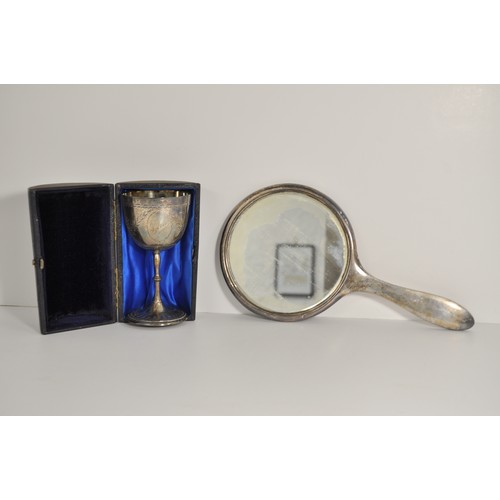 151 - Victorian christening cup engraved Sylvia, maker TS hallmarked London 1867, in presentation case tog... 