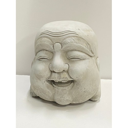 170 - Reconstituted stone figure of happy Buddha head