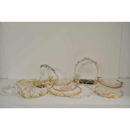 119 - Wedding shop liquidation stock of mixed tiaras in various designs and styles, all boxed x12