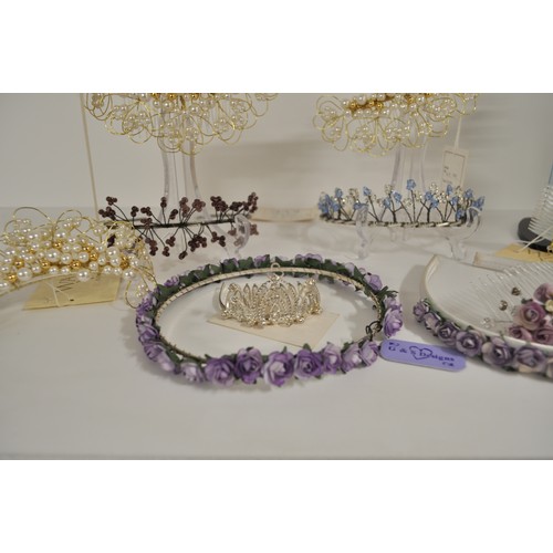 119A - Wedding shop stock of mixed tiaras in various designs and styles including some suitable for bridesm... 