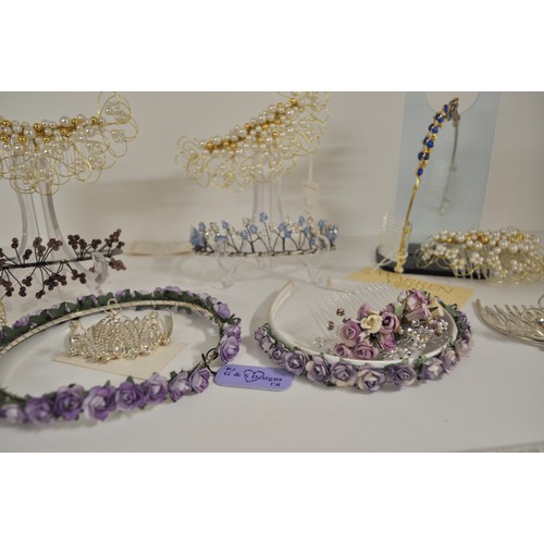 119A - Wedding shop stock of mixed tiaras in various designs and styles including some suitable for bridesm... 