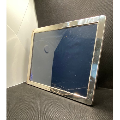 168G - x3 Silver mounted photoframes,  hallmarked Sheffield  1990 and 2002. Largest size frame measures L28... 