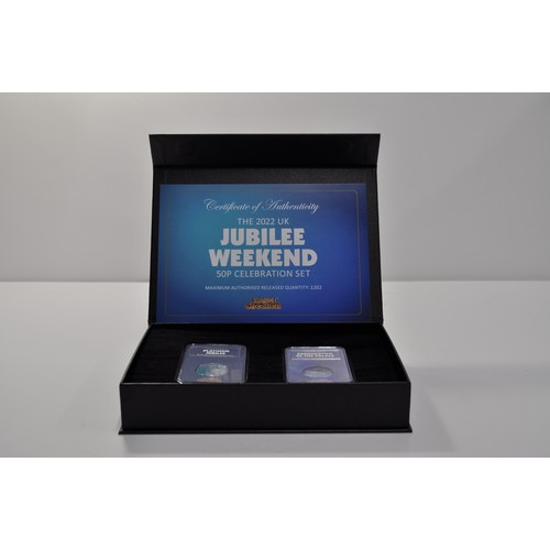 98 - Westminster Collection 2022 UK Jubilee Weekend 50p Celebration Set, with Certificate