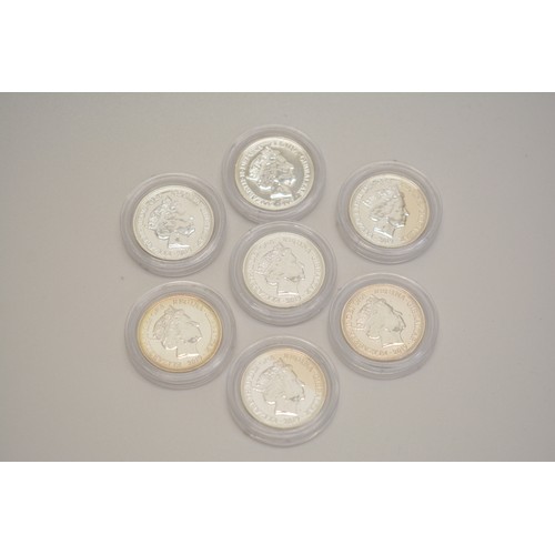 205 - x7 2019 Gibraltar silver sovereign coins, in capsules