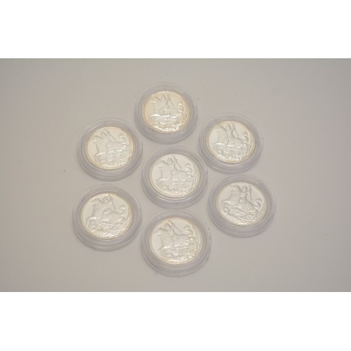 205 - x7 2019 Gibraltar silver sovereign coins, in capsules