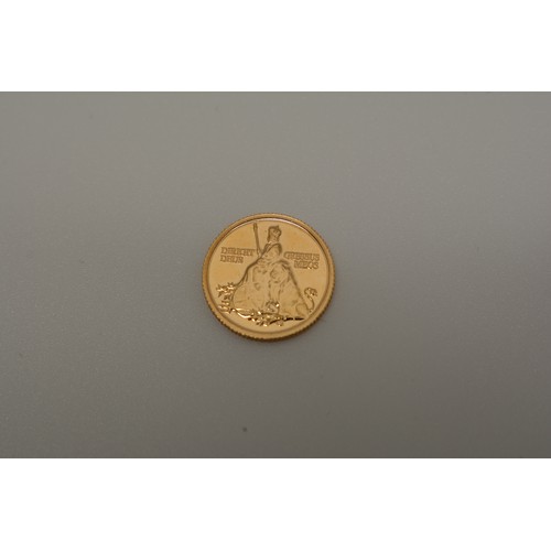 217 - 2021 Gibraltar Elizabeth & Lion BU Quarter Sovereign gold coin from The London Mint Office , weight ... 