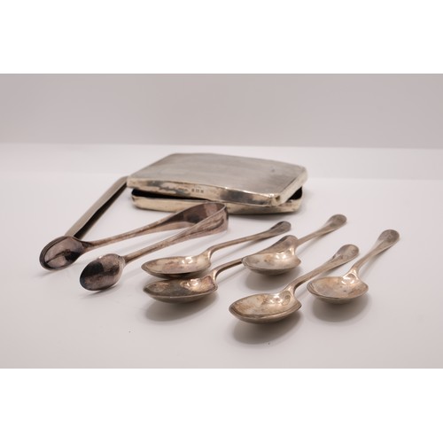 224 - Silver scrap consisting teaspoons, sugar tongs and other items, combined gross weight 156g