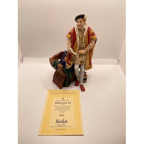 383 - Royal Doulton Edward VI figure, with certificate 0284, model HN4263