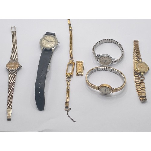 391 - A group of vintage watches to include a ladies Rolex stamped FC4791876 to back, a military-style Win... 