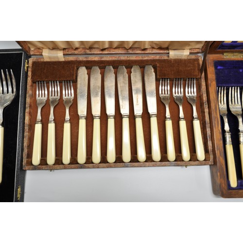 8 - x3 boxed cutlery sets including fish knife and fork service set