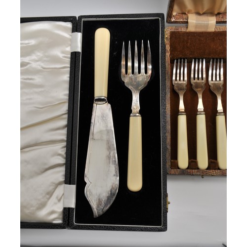 8 - x3 boxed cutlery sets including fish knife and fork service set