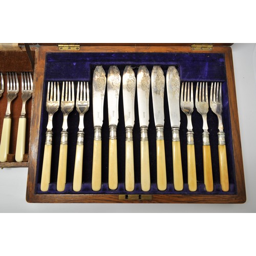 8 - x3 boxed cutlery sets including fish knife and fork service set