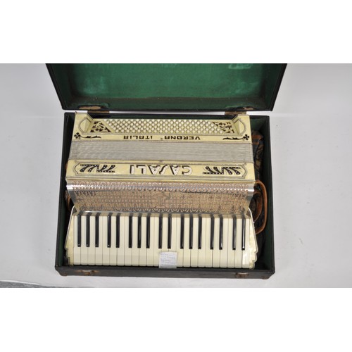 13 - Vintage Casali Verona Italia accordion with mother of pearl deco design complete with original carry... 