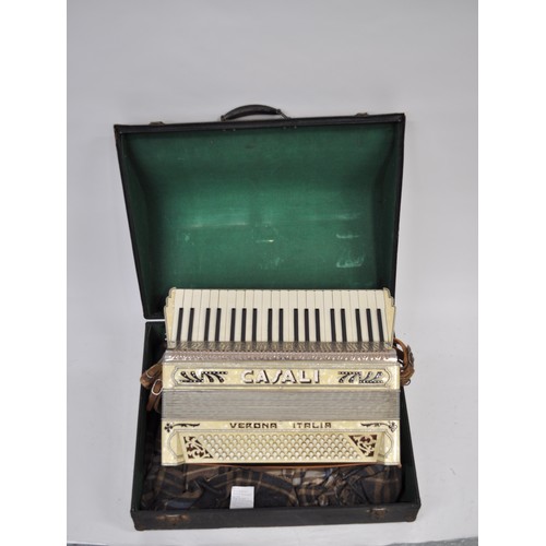 13 - Vintage Casali Verona Italia accordion with mother of pearl deco design complete with original carry... 