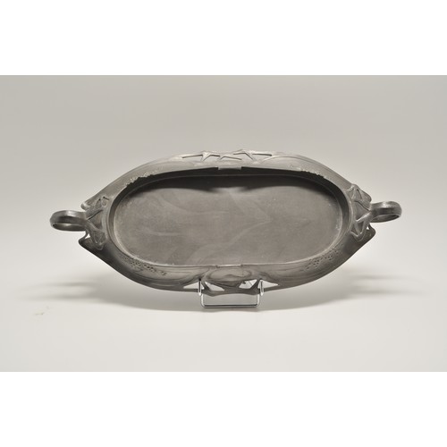 16 - Art nouveau  pewter platter stamped Juventa, possibly Hans Peter