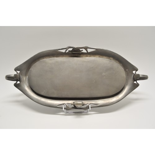 16 - Art nouveau  pewter platter stamped Juventa, possibly Hans Peter