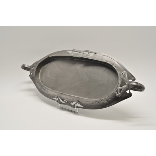 16 - Art nouveau  pewter platter stamped Juventa, possibly Hans Peter