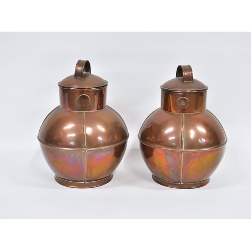 18 - A pair of Martins of Guernsey Copper Jugs, approx H35cm