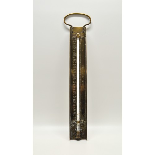 20 - Antique  brass encased thermometer, possibly brewers by Joseph Long Ltd of London