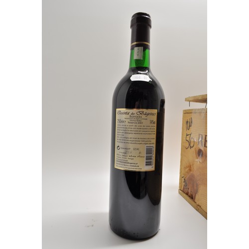 44 - One wooden case containing x6 bottles Quinta das Bageiras Vonho Tinto Reserva 2001