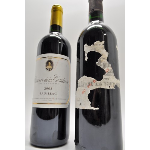 48 - 1985 bottle of Chateau la Tour de Mons, Margaux, 75cl, with distressed label together with 750ml bot... 