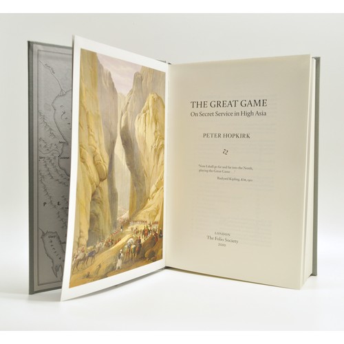 56 - x4 Folio Society books with sleeves - Robin Hood, The Great Game, Impossible Journeys, The Cretan Ru... 