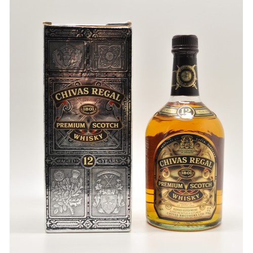 89 - 1980's Chivas Regal premium scotch whisky, aged 12 years in box, 750ml together with 70cl bottle of ... 