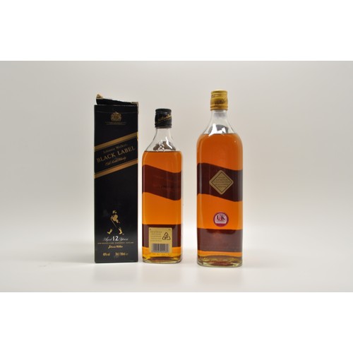 98 - Johnnie Walker Black Label aged 12 years, 70cl, 40% with original box, together with a 1Litre bottle... 