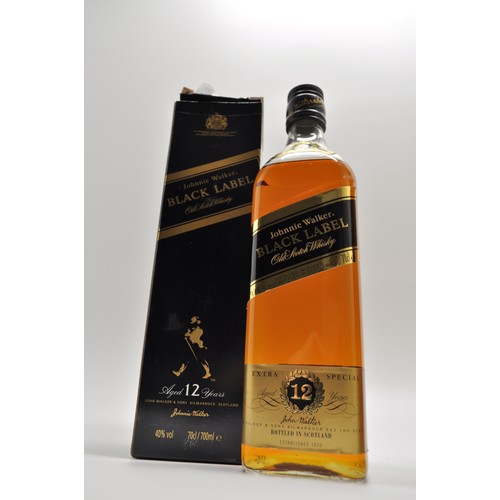 98 - Johnnie Walker Black Label aged 12 years, 70cl, 40% with original box, together with a 1Litre bottle... 