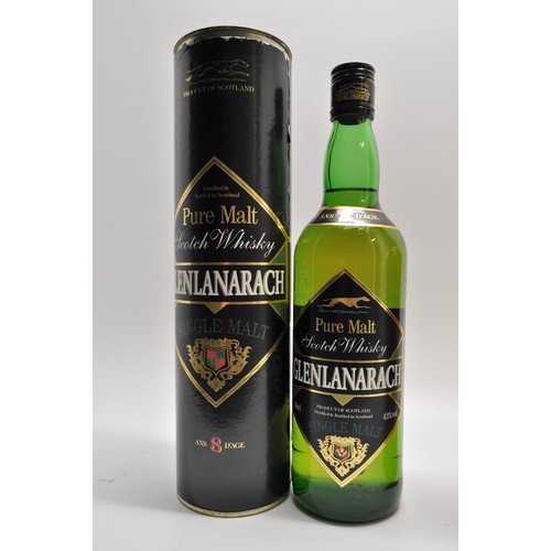 104 - Glenlanarach Single Malt Pure malt scotch whisky, aged 8 years,  70cl,43% vol,  in tube, together wi... 